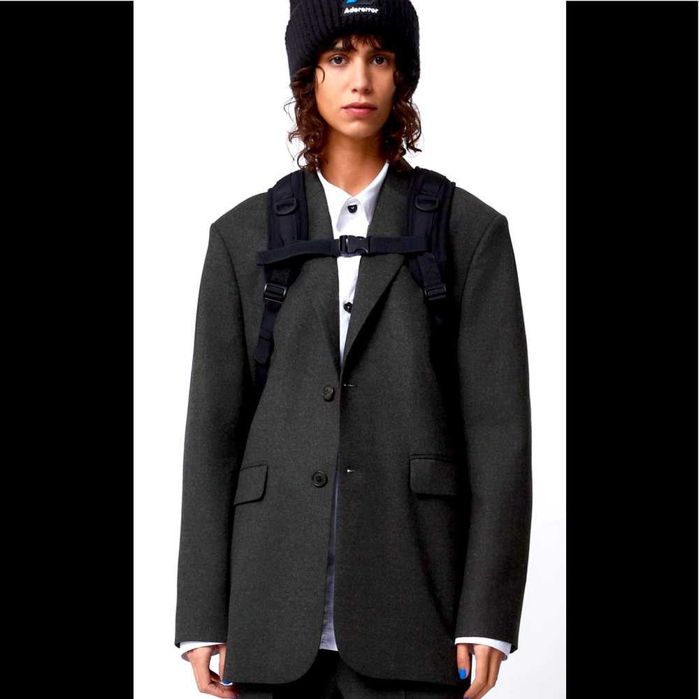 Ader Error x Zara Collab Oversized Anthracite Wool Blazer New! Size: M